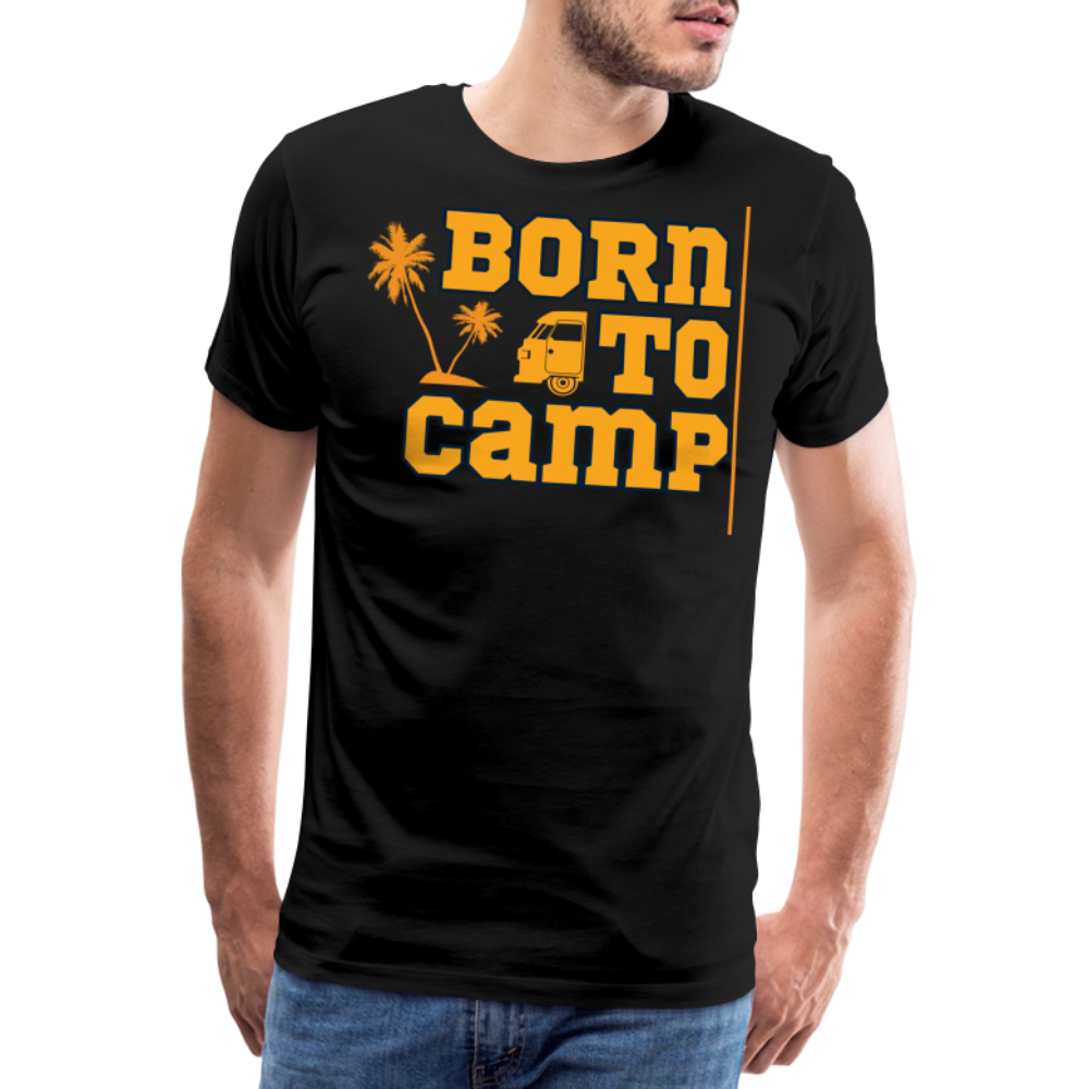 Born to Camp Camping Vanlife Premium T-Shirt Herren - Schwarz