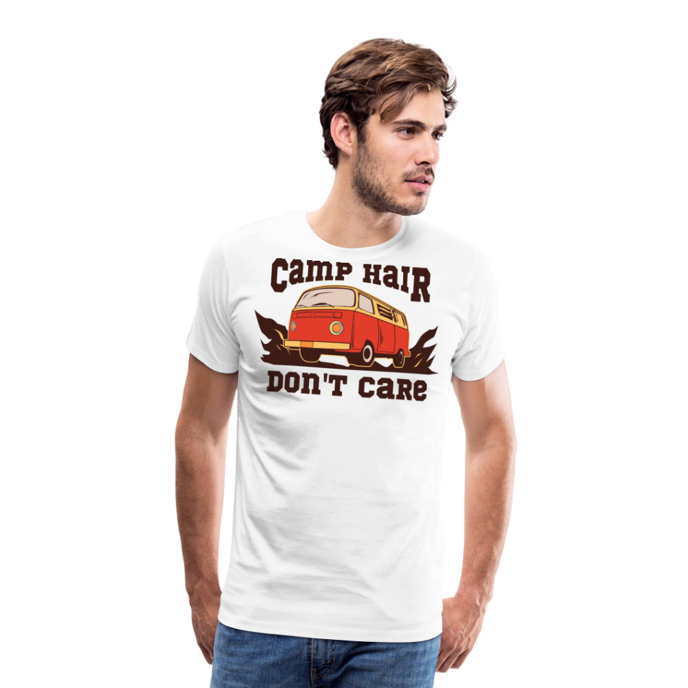 Camp Hair Camping Vanlife Premium T-Shirt Herren - Weiß