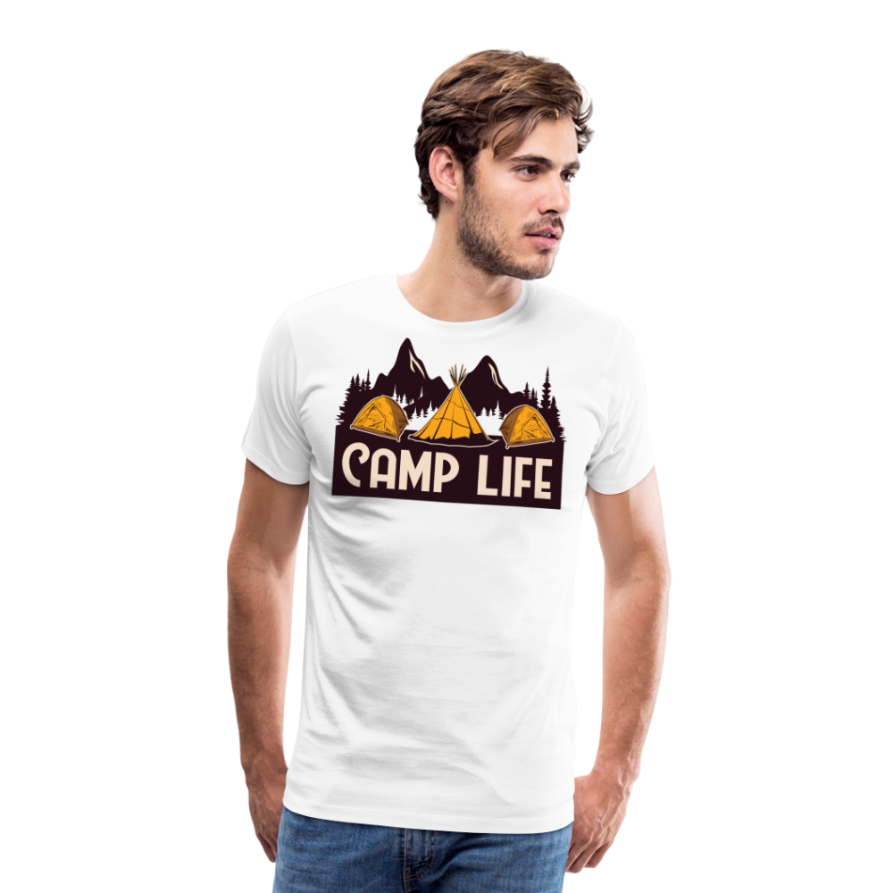 Camp Life Camping Vanlife Premium T-Shirt Herren - Weiß