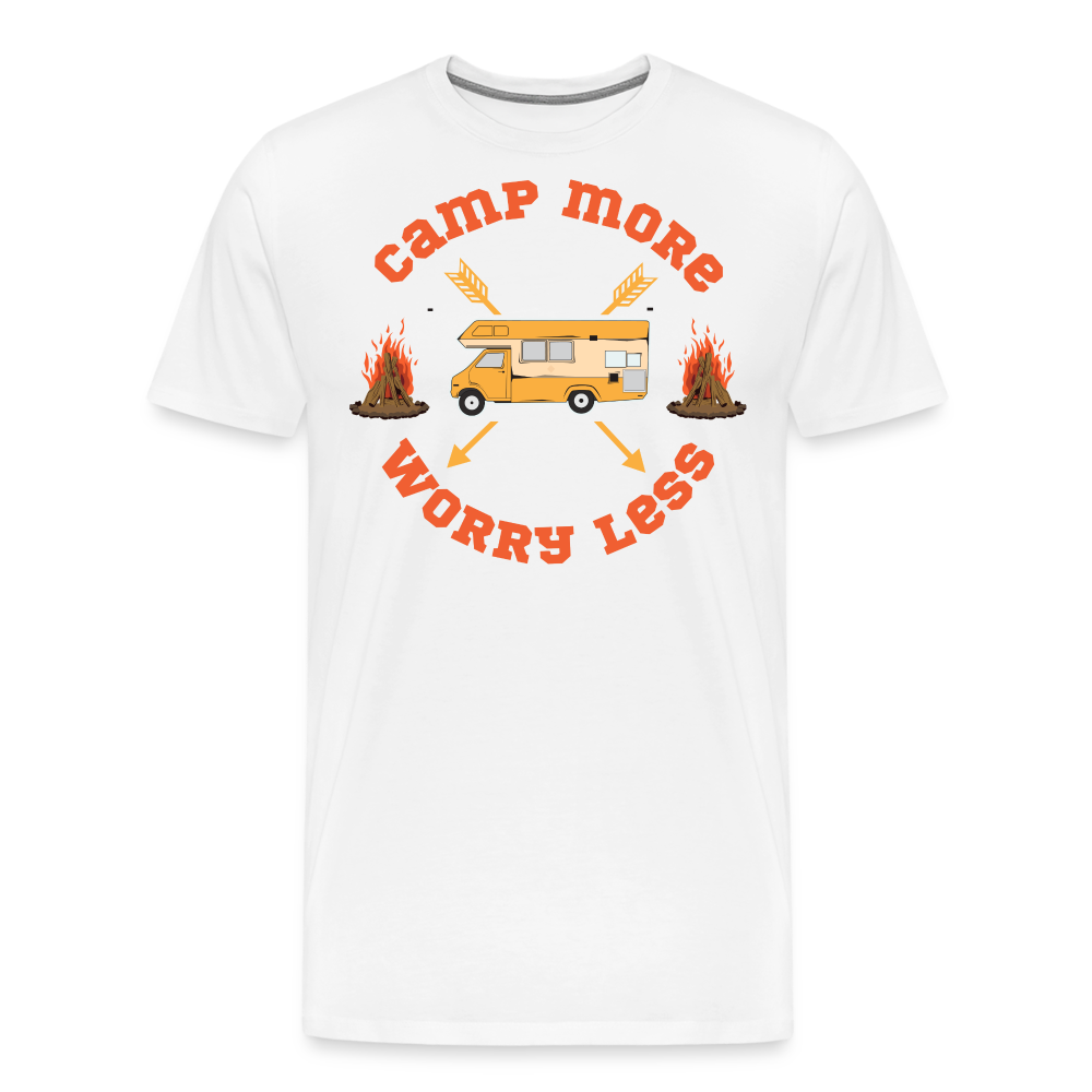 Camp more Camping Vanlife Premium T-Shirt Herren - Weiß