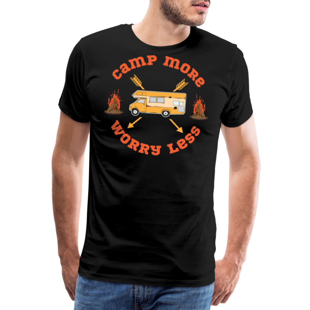Camp more Camping Vanlife Premium T-Shirt Herren - Schwarz