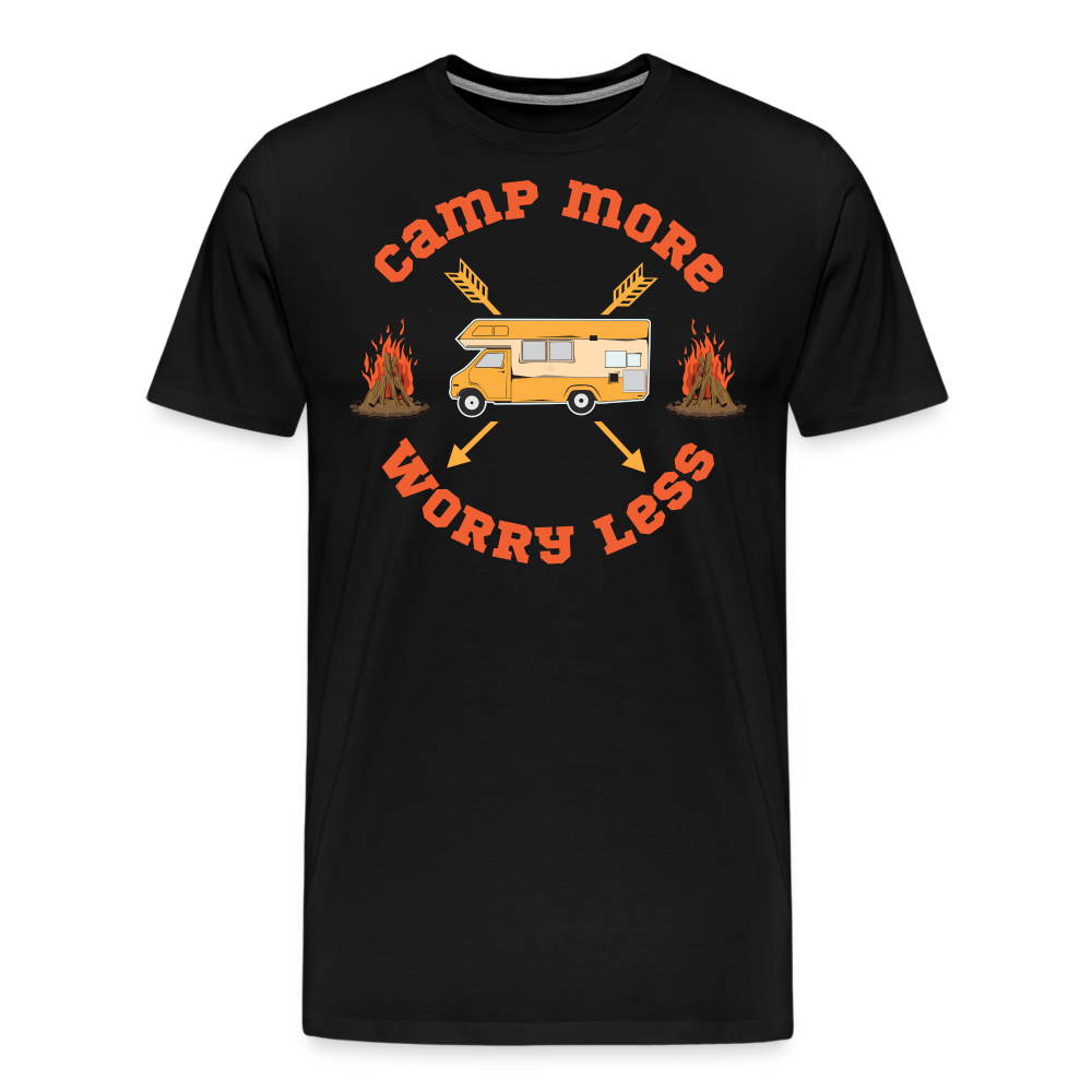 Camp more Camping Vanlife Premium T-Shirt Herren - Schwarz