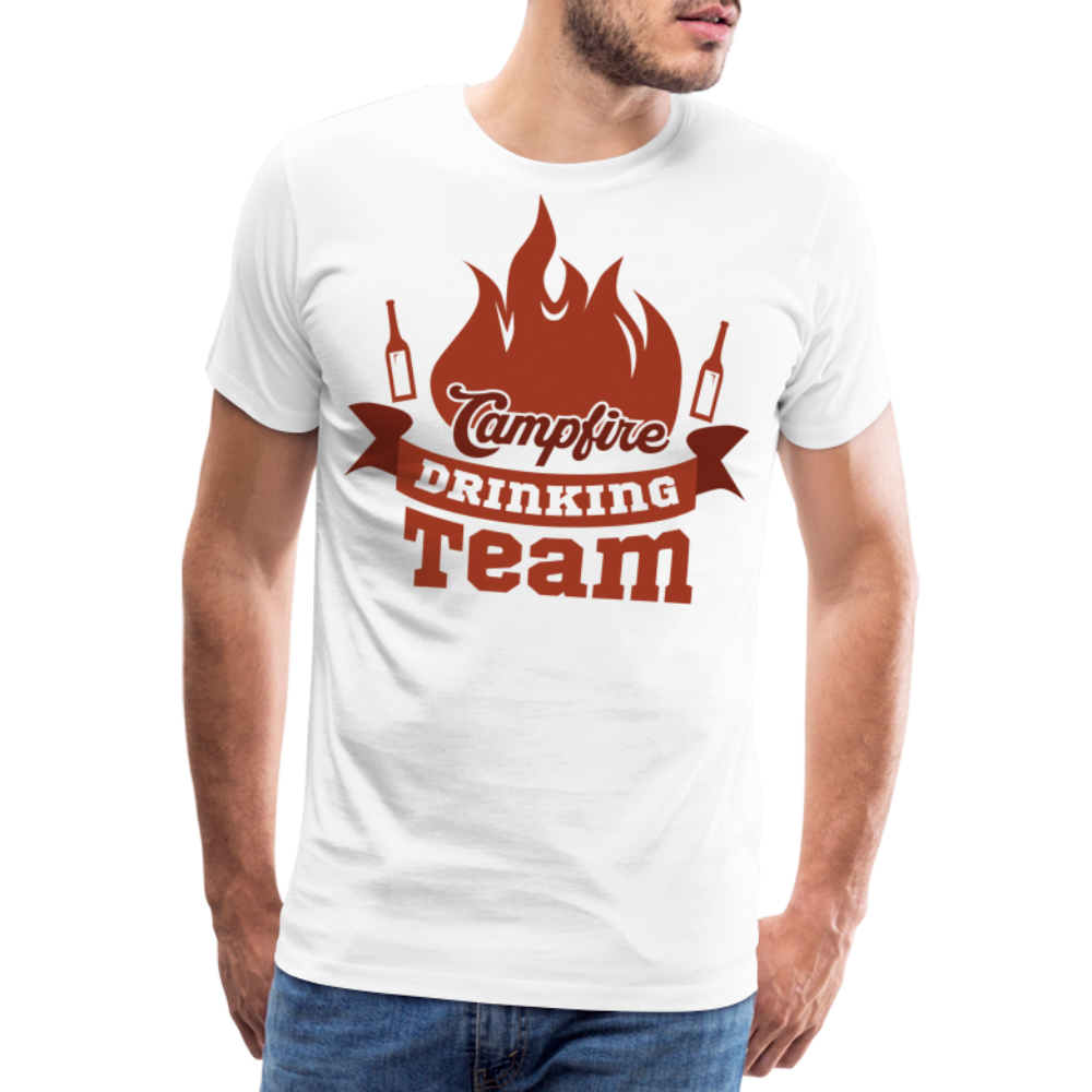 Campfire Drinking Team Camping Vanlife Premium T-Shirt Herren - Weiß