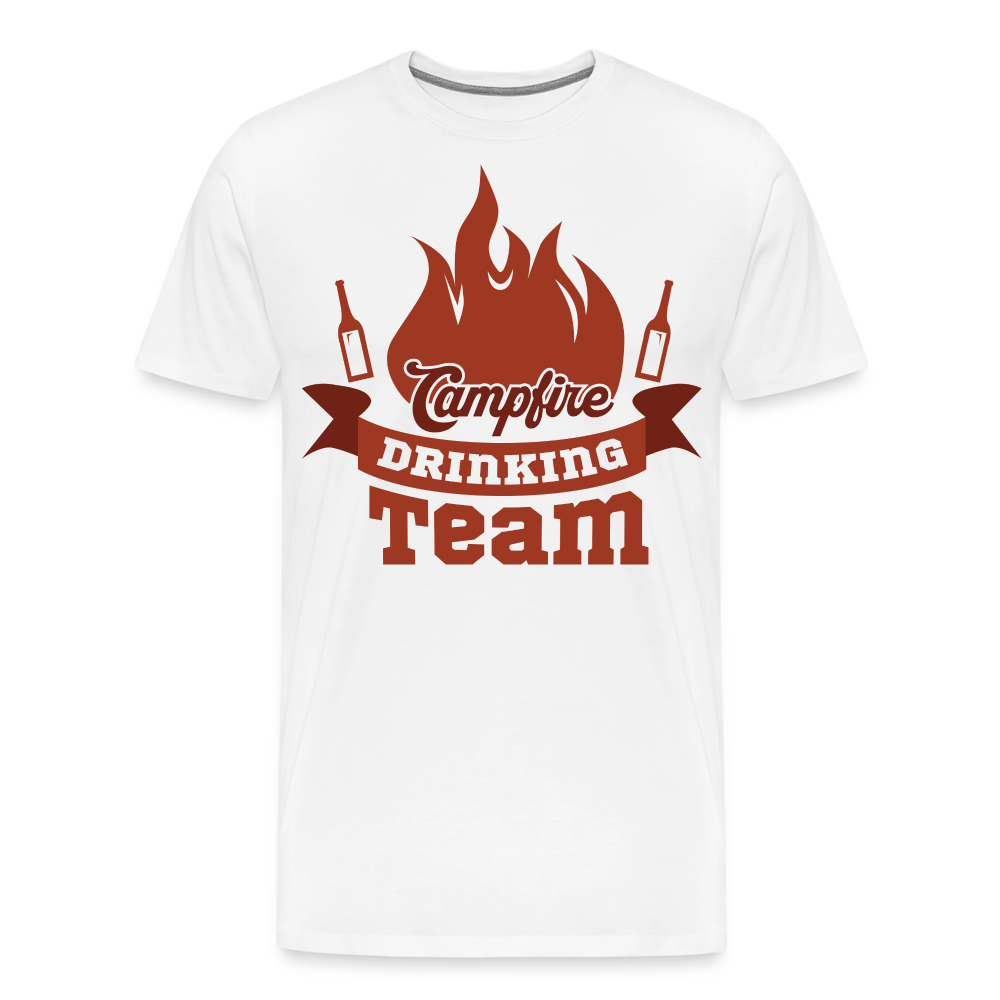 Campfire Drinking Team Camping Vanlife Premium T-Shirt Herren - Weiß