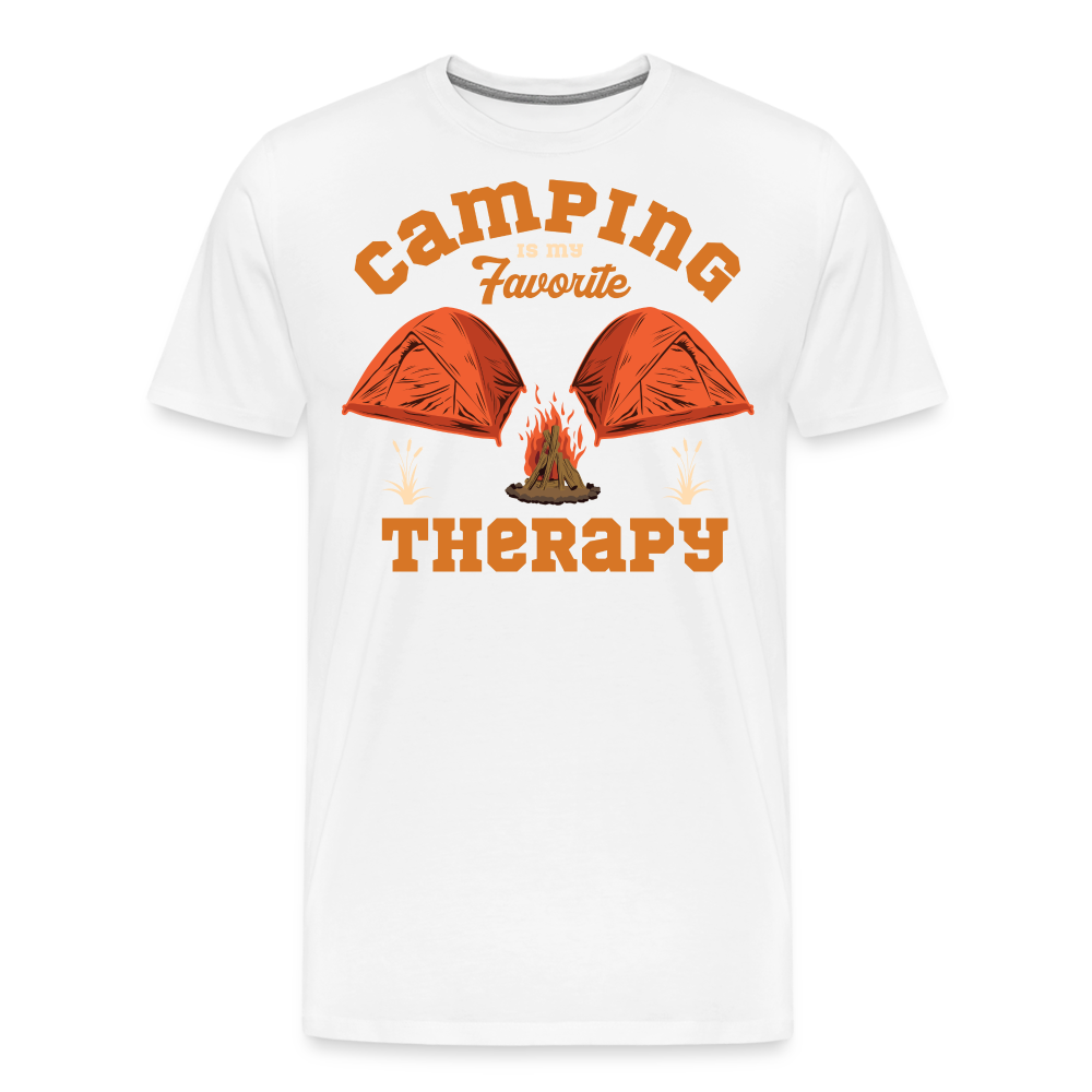 Camping is My Favorite Therapy Camping Vanlife Premium T-Shirt Herren - Weiß