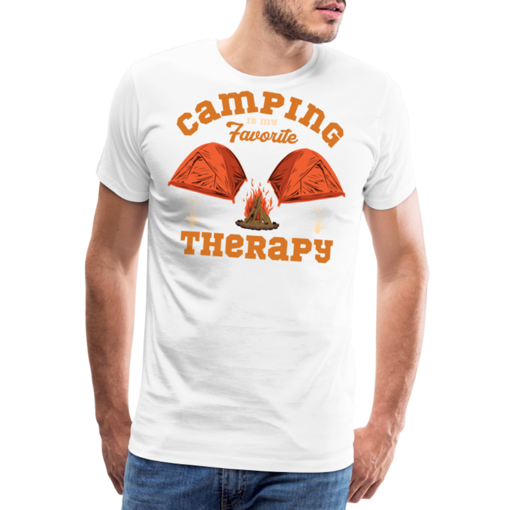 Camping is My Favorite Therapy Camping Vanlife Premium T-Shirt Herren - Weiß