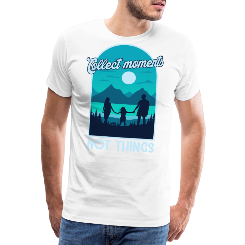 Collect Moments Not Things Camping Vanlife Premium T-Shirt Herren - Weiß