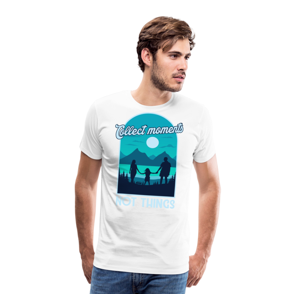 Collect Moments Not Things Camping Vanlife Premium T-Shirt Herren - Weiß