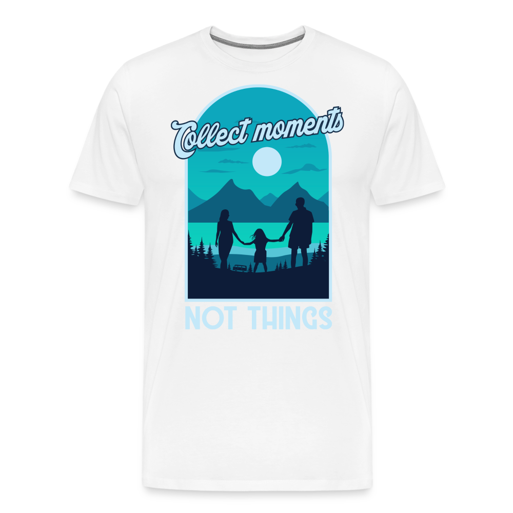 Collect Moments Not Things Camping Vanlife Premium T-Shirt Herren - Weiß