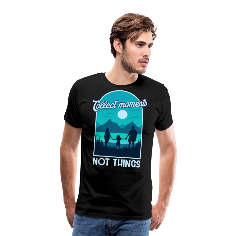 Collect Moments Not Things Camping Vanlife Premium T-Shirt Herren - Schwarz