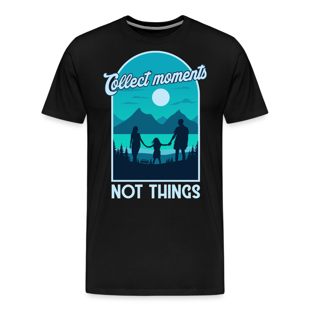 Collect Moments Not Things Camping Vanlife Premium T-Shirt Herren - Schwarz