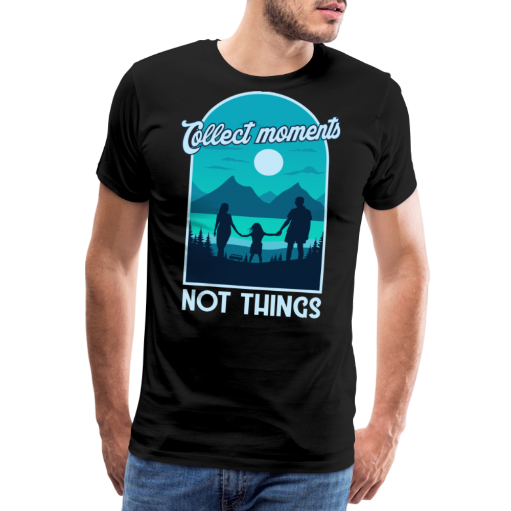 Collect Moments Not Things Camping Vanlife Premium T-Shirt Herren - Schwarz