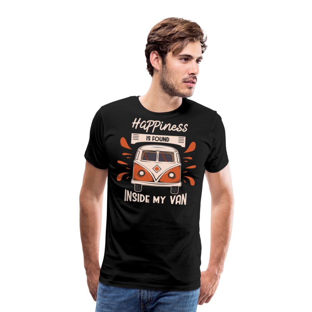Happiness is Found Inside My Van Camping Vanlife Premium T-Shirt Herren - Schwarz