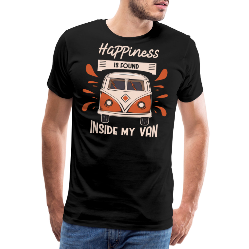 Happiness is Found Inside My Van Camping Vanlife Premium T-Shirt Herren - Schwarz