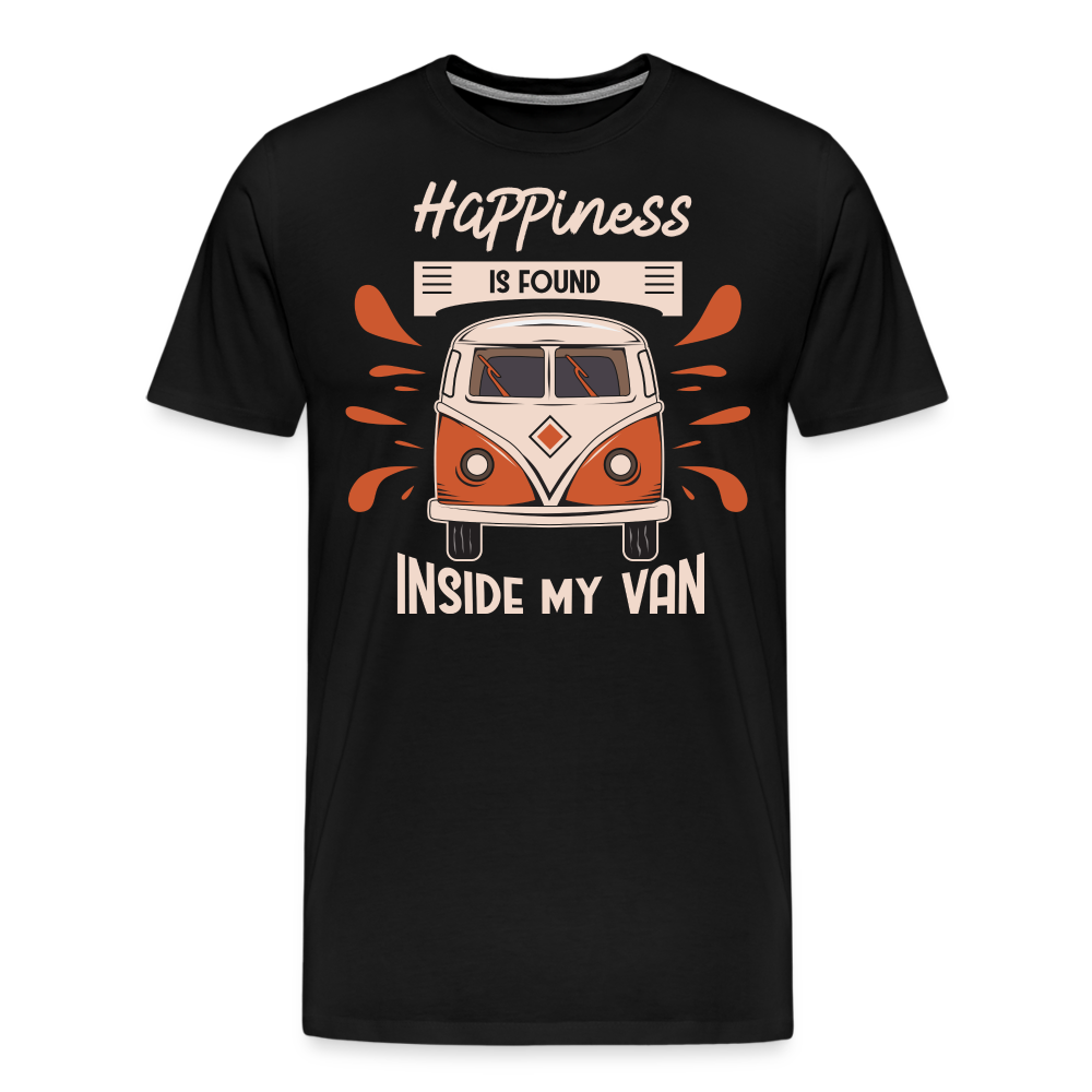 Happiness is Found Inside My Van Camping Vanlife Premium T-Shirt Herren - Schwarz