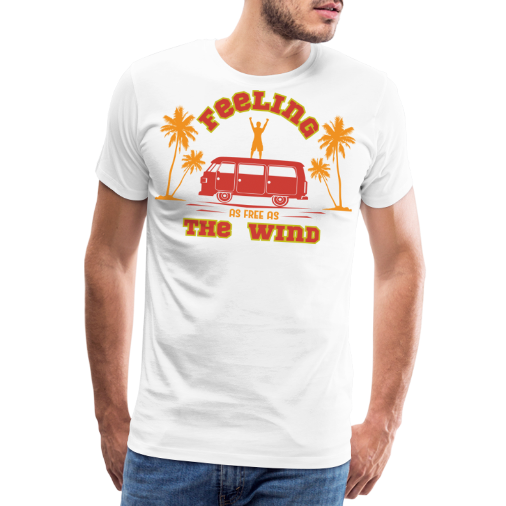 Feeling as Free as the Wind Camping Vanlife Premium T-Shirt Herren - Weiß