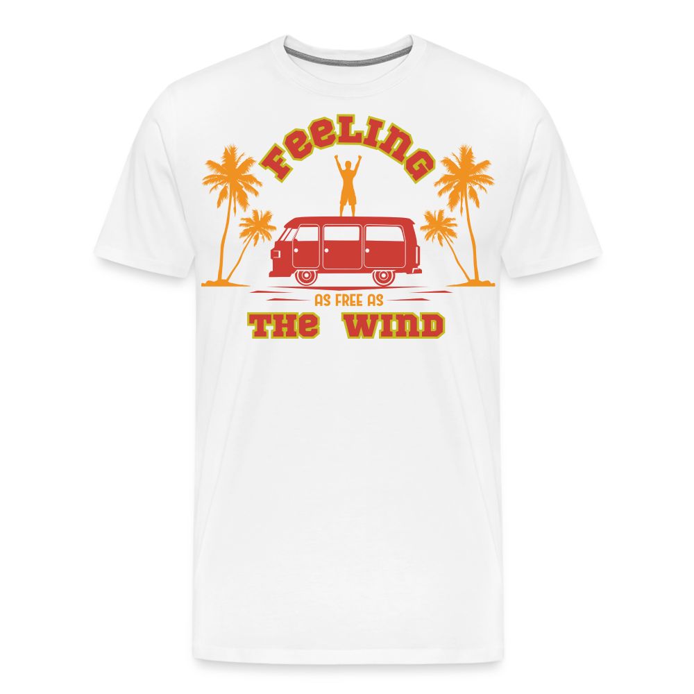 Feeling as Free as the Wind Camping Vanlife Premium T-Shirt Herren - Weiß