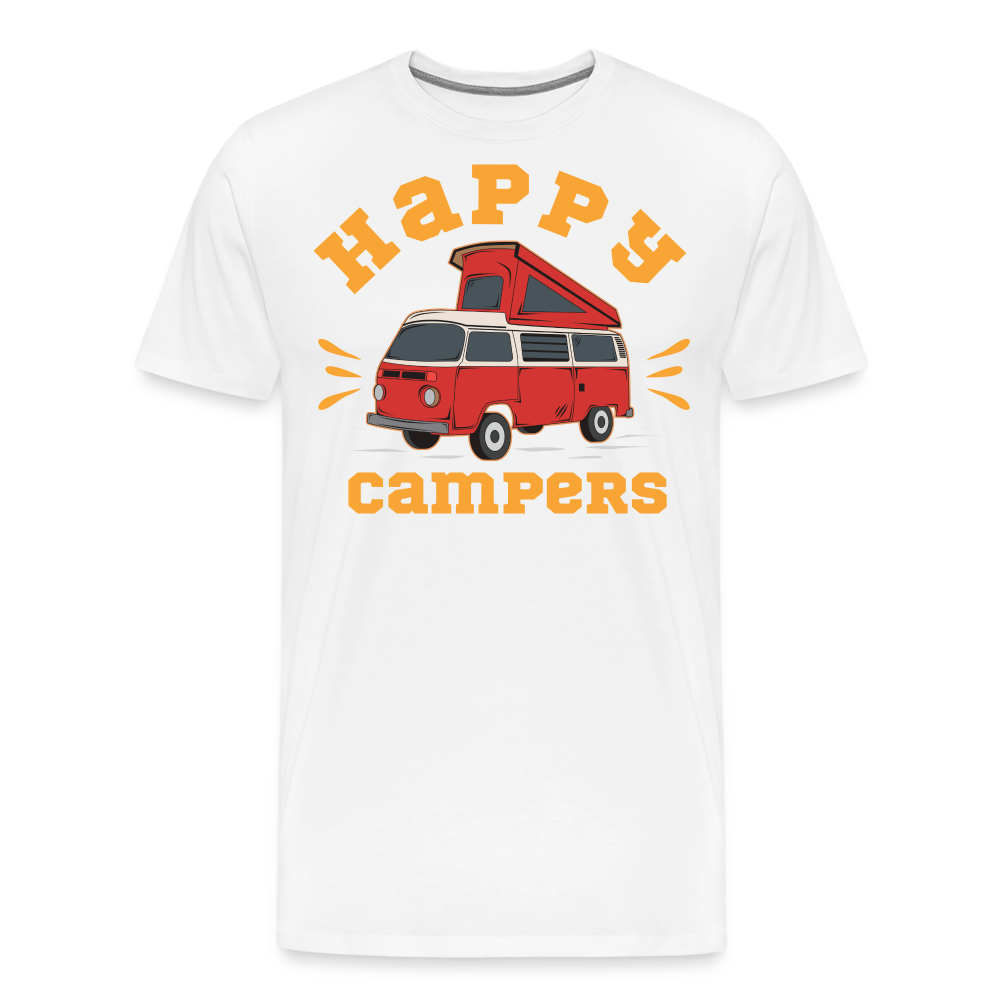 Happy Campers Camping Vanlife Premium T-Shirt Herren - Weiß