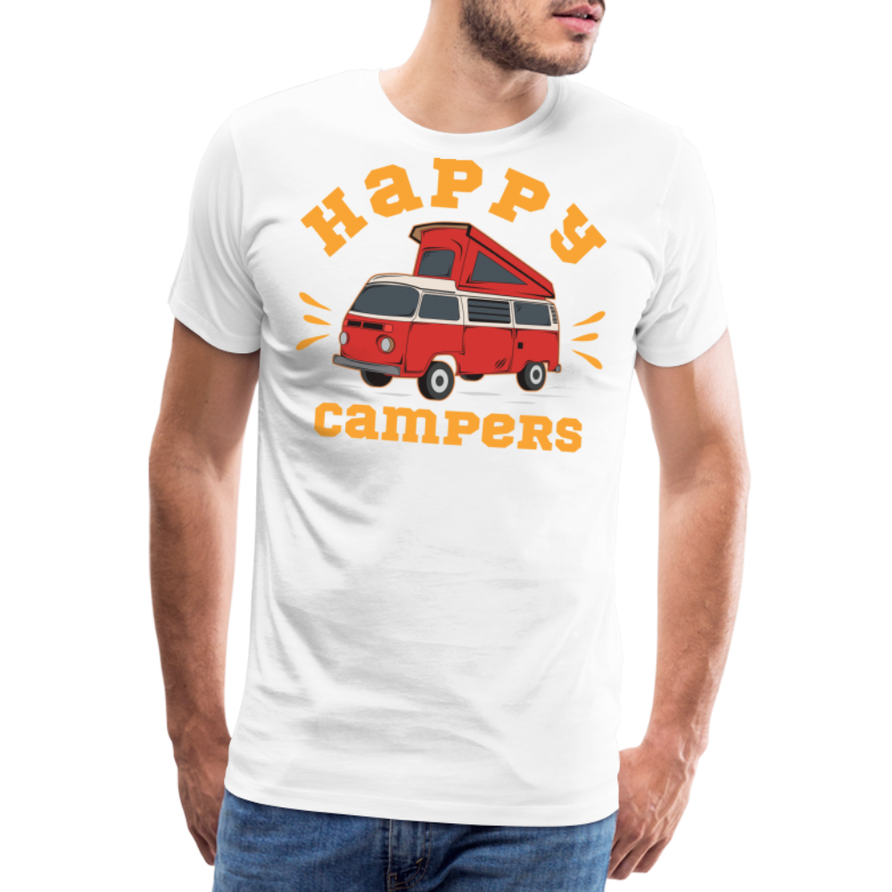 Happy Campers Camping Vanlife Premium T-Shirt Herren - Weiß
