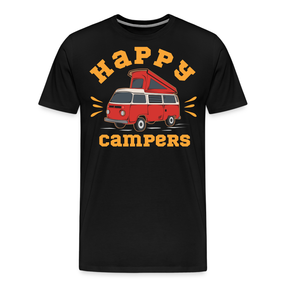 Happy Campers Camping Vanlife Premium T-Shirt Herren - Schwarz