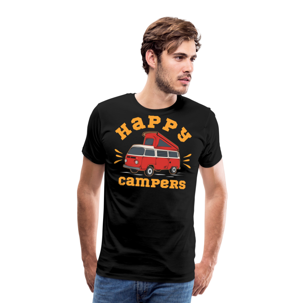 Happy Campers Camping Vanlife Premium T-Shirt Herren - Schwarz
