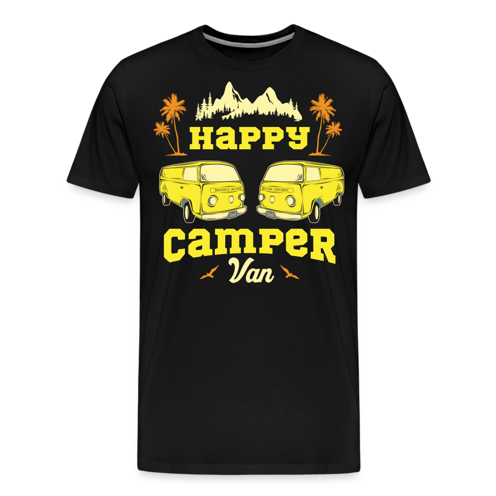 Happy Camper Van Camping Vanlife Premium T-Shirt Herren - Schwarz