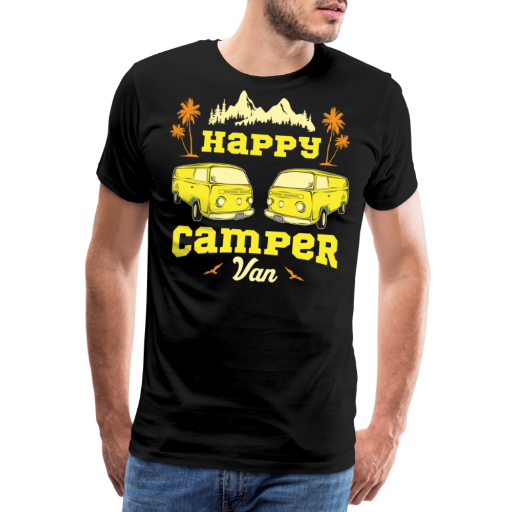 Happy Camper Van Camping Vanlife Premium T-Shirt Herren - Schwarz