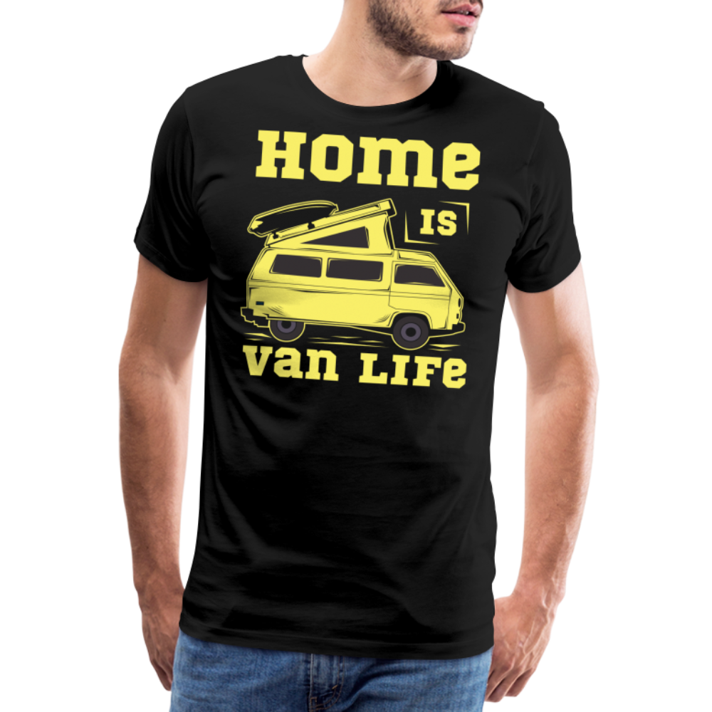 Home is Van Life Camping Vanlife Premium T-Shirt Herren - Schwarz