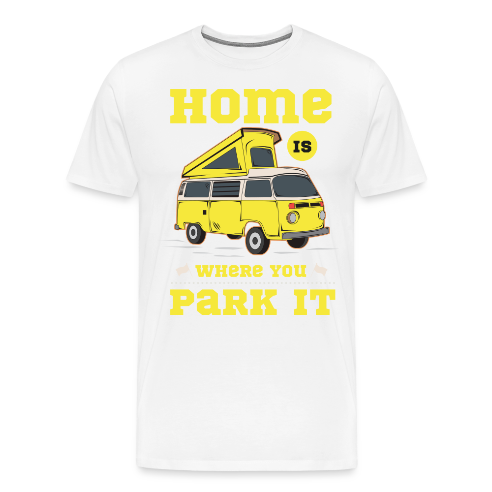 Home is Where You Park it Camping Vanlife Premium T-Shirt Herren - Weiß