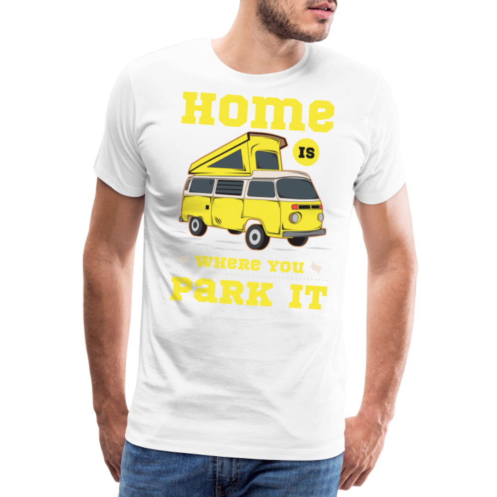Home is Where You Park it Camping Vanlife Premium T-Shirt Herren - Weiß