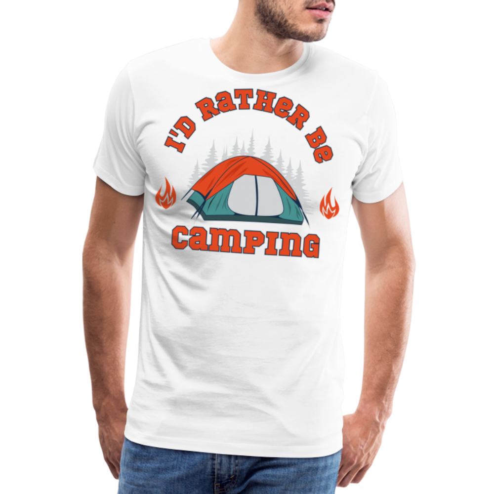 Id Rather be Camping Camping Vanlife Premium T-Shirt Herren - Weiß