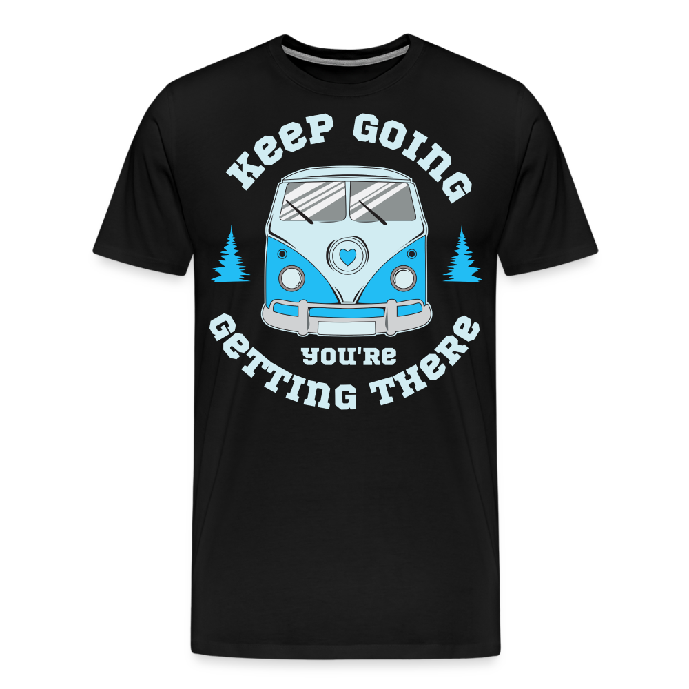 Keep Going Youre Getting There Camping Vanlife Premium T-Shirt Herren - Schwarz