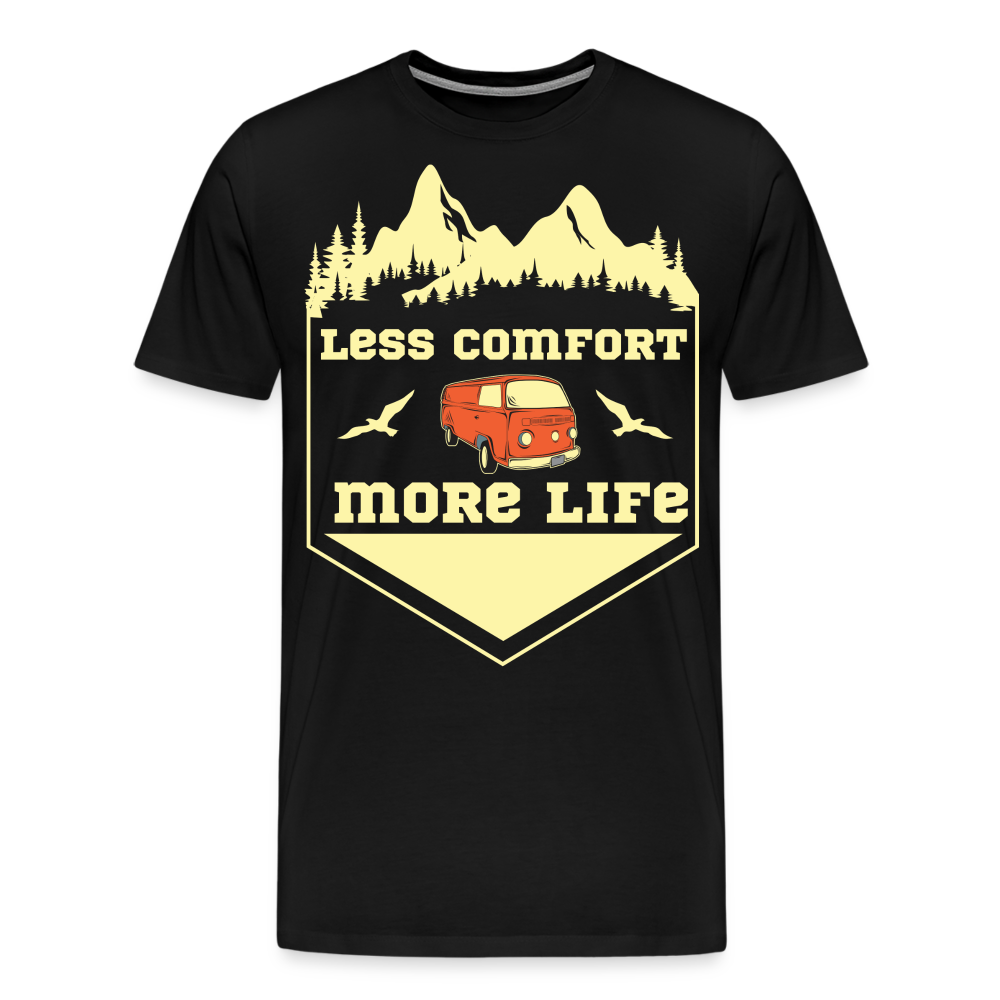 Less Comfort More Life Camping Vanlife Premium T-Shirt Herren - Schwarz