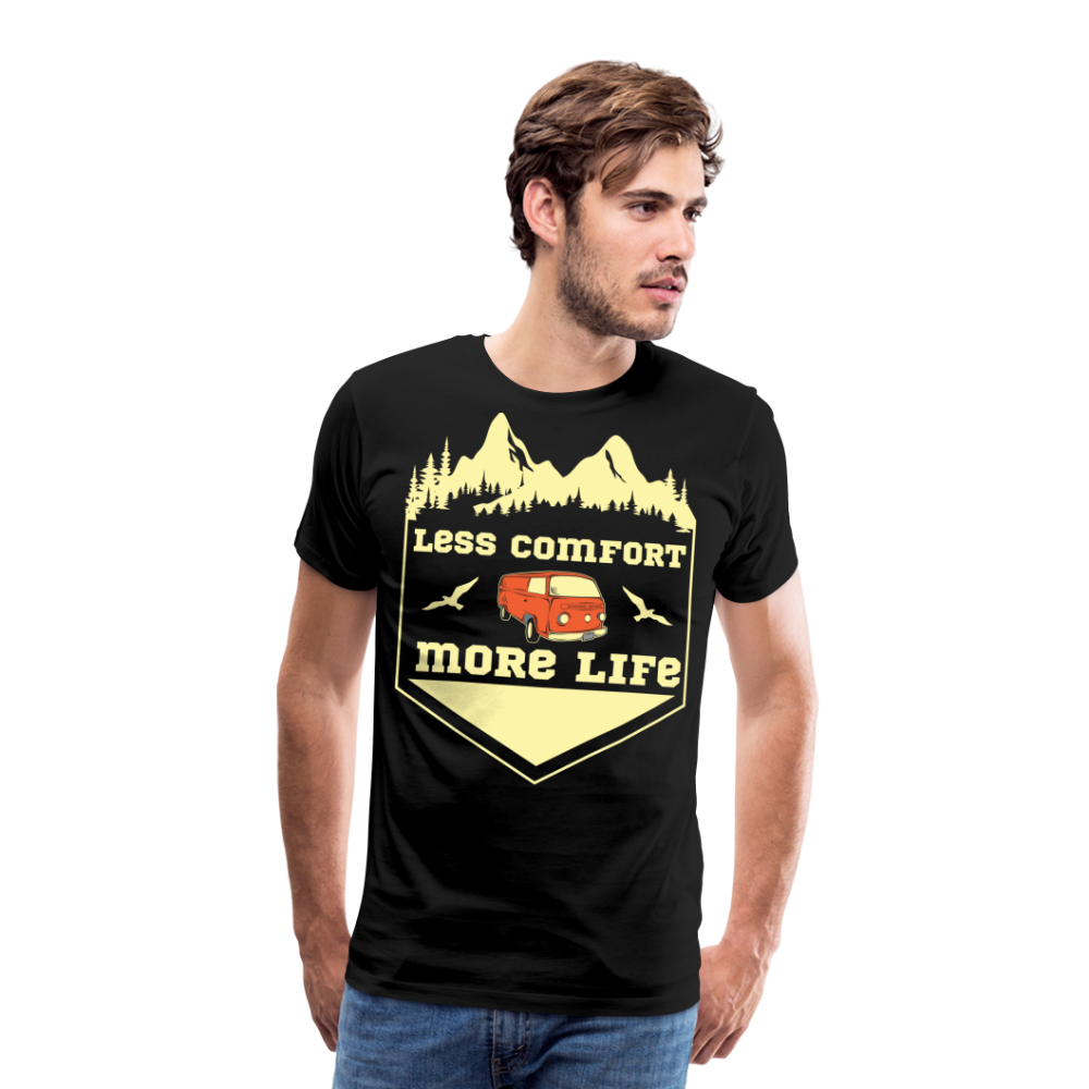 Less Comfort More Life Camping Vanlife Premium T-Shirt Herren - Schwarz