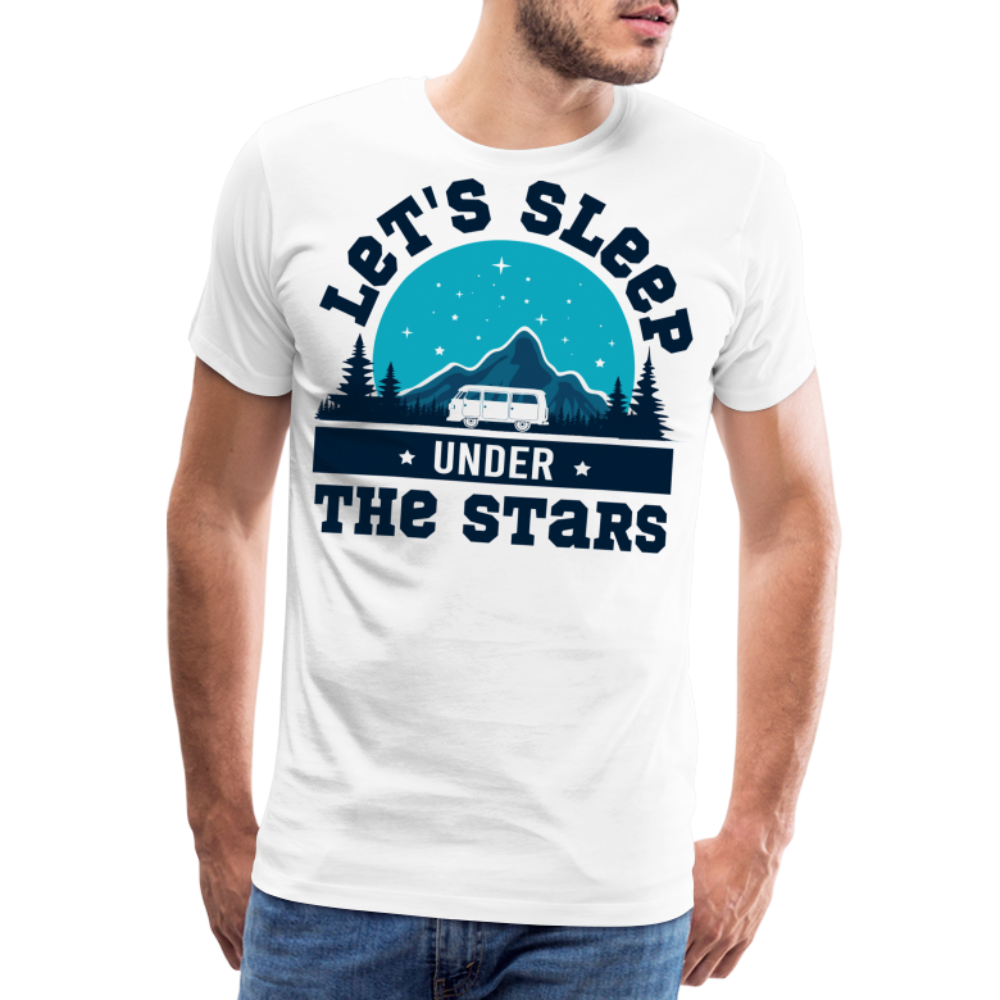 Lets Sleep Under the Stars Camping Vanlife Premium T-Shirt Herren - Weiß