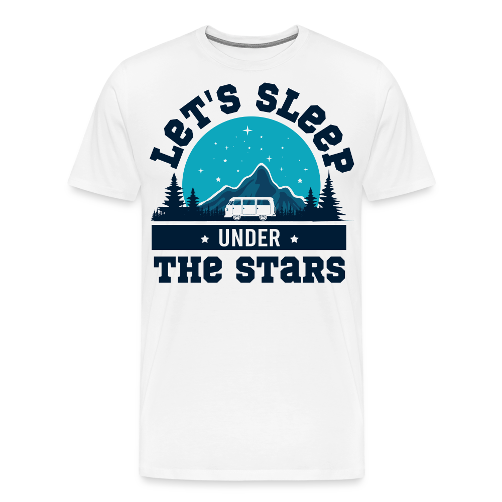 Lets Sleep Under the Stars Camping Vanlife Premium T-Shirt Herren - Weiß