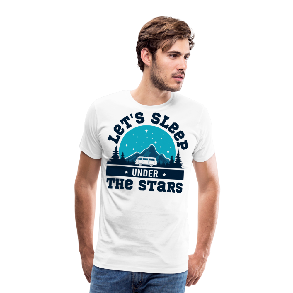 Lets Sleep Under the Stars Camping Vanlife Premium T-Shirt Herren - Weiß