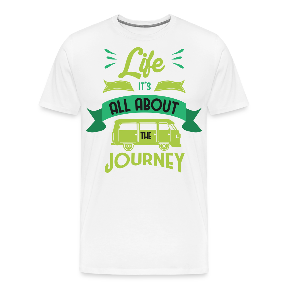 Life its All About the Journey Camping Vanlife Premium T-Shirt Herren - Weiß