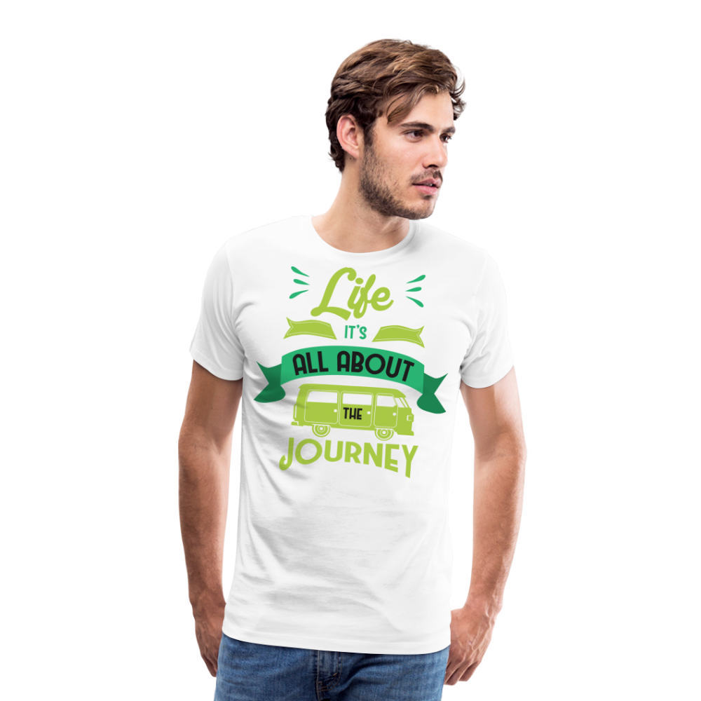 Life its All About the Journey Camping Vanlife Premium T-Shirt Herren - Weiß