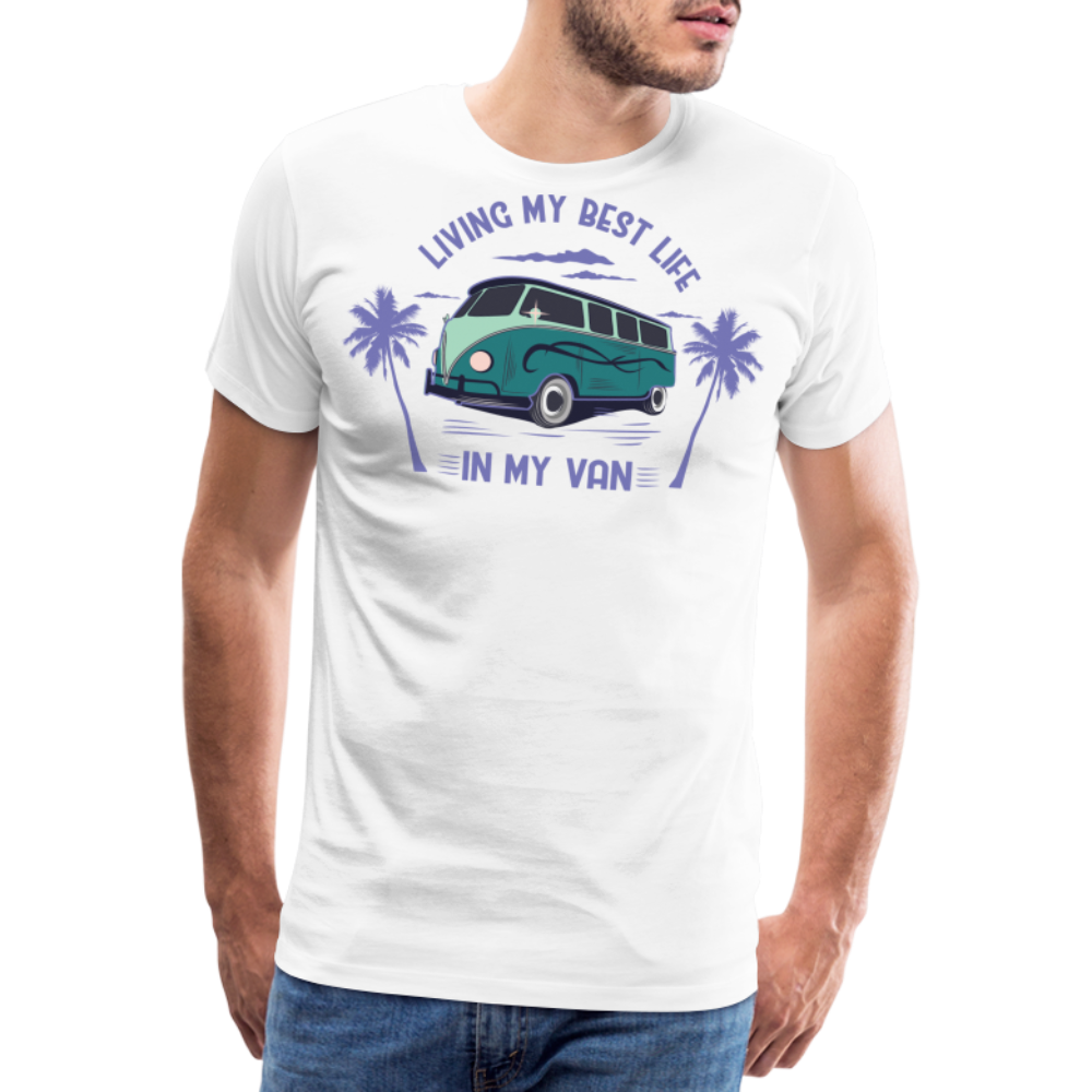 Living My Best Life Camping Vanlife Premium T-Shirt Herren - Weiß