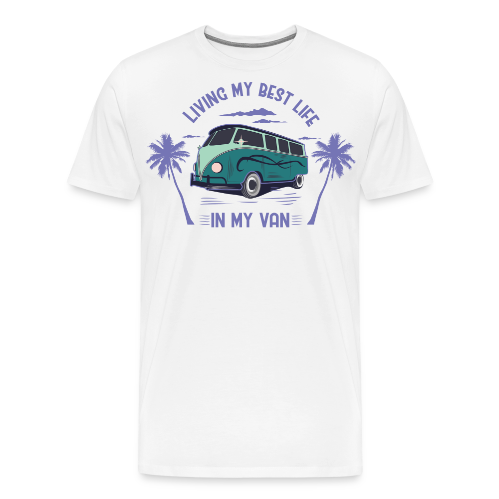 Living My Best Life Camping Vanlife Premium T-Shirt Herren - Weiß