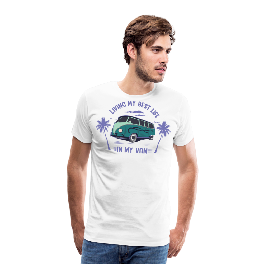 Living My Best Life Camping Vanlife Premium T-Shirt Herren - Weiß