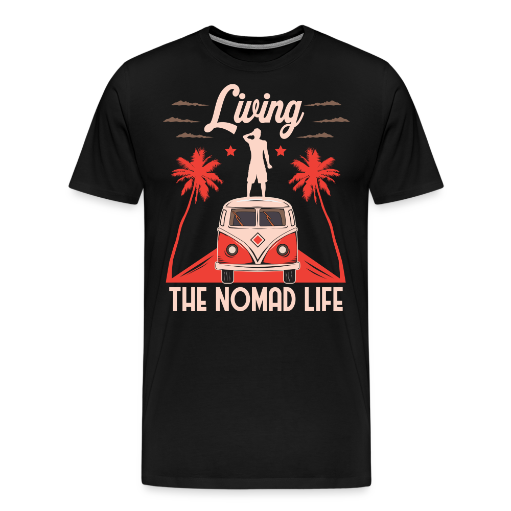 Living the Nomad Life Camping Vanlife Premium T-Shirt Herren - Schwarz