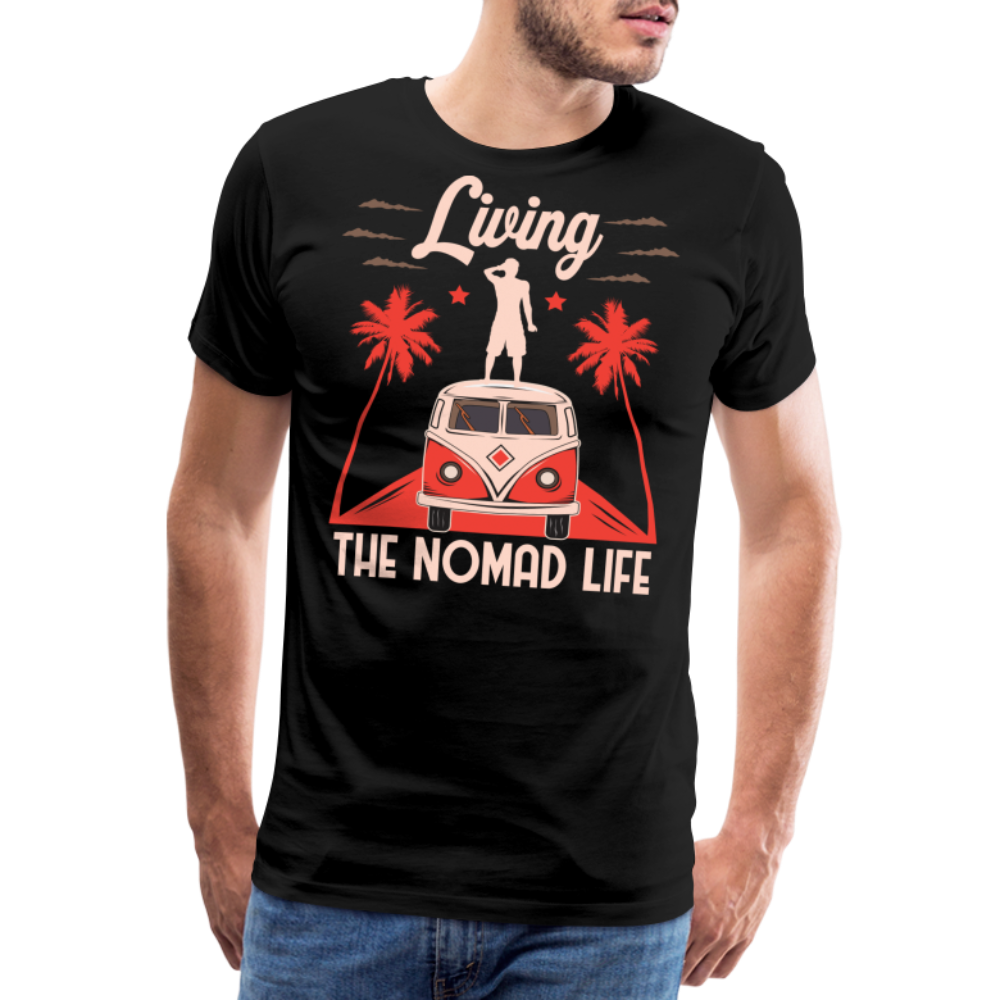 Living the Nomad Life Camping Vanlife Premium T-Shirt Herren - Schwarz