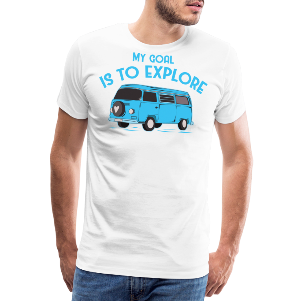 My Goal is to Explore Camping Vanlife Premium T-Shirt Herren - Weiß