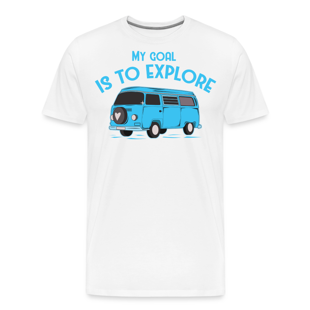 My Goal is to Explore Camping Vanlife Premium T-Shirt Herren - Weiß