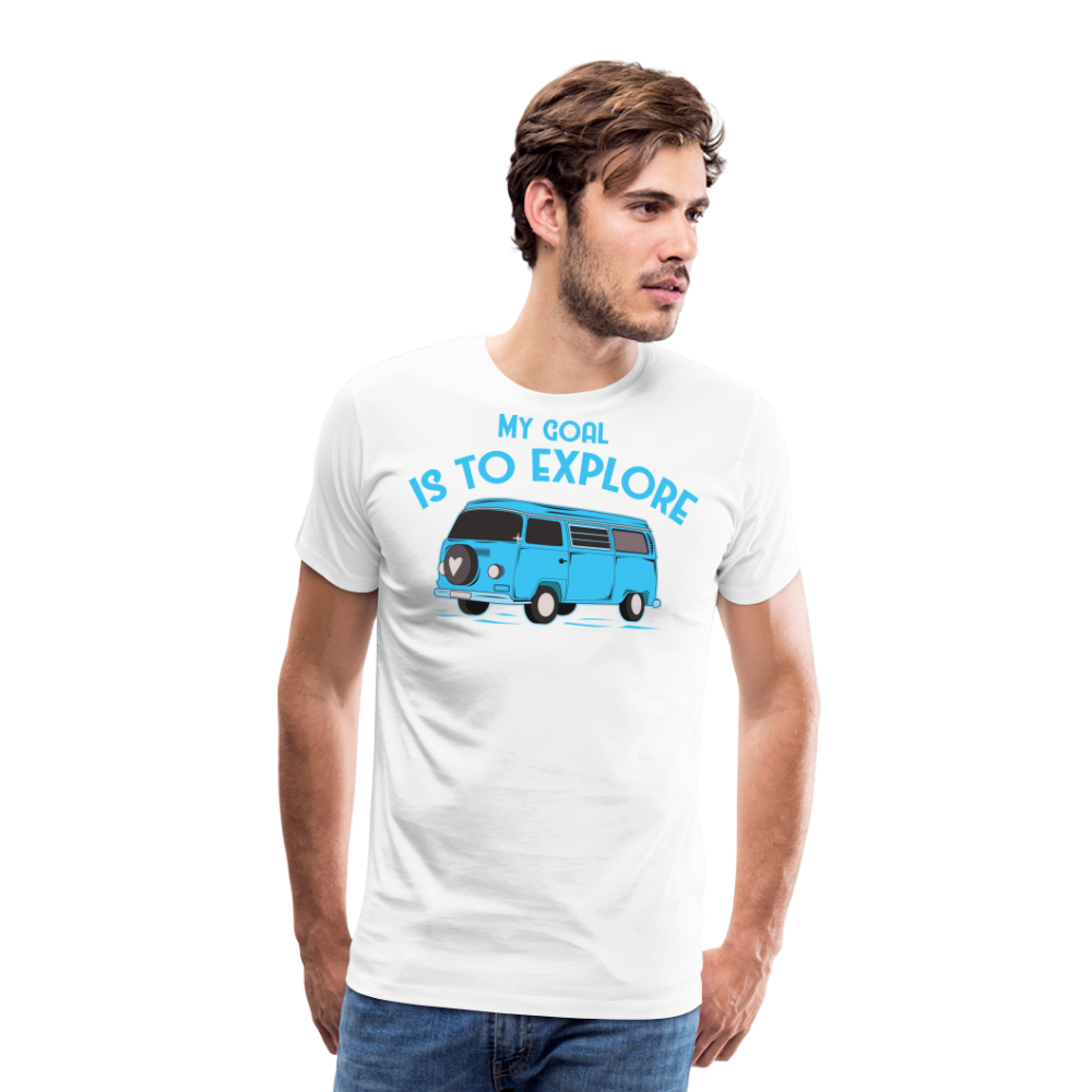 My Goal is to Explore Camping Vanlife Premium T-Shirt Herren - Weiß