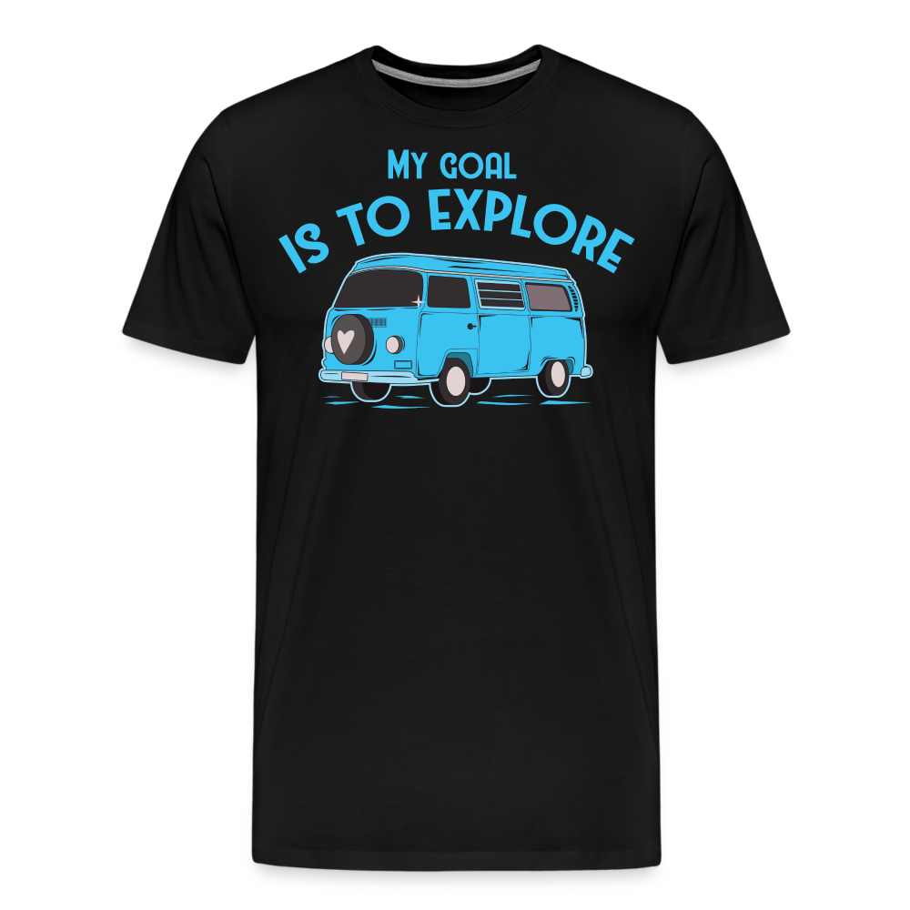 My Goal is to Explore Camping Vanlife Premium T-Shirt Herren - Schwarz