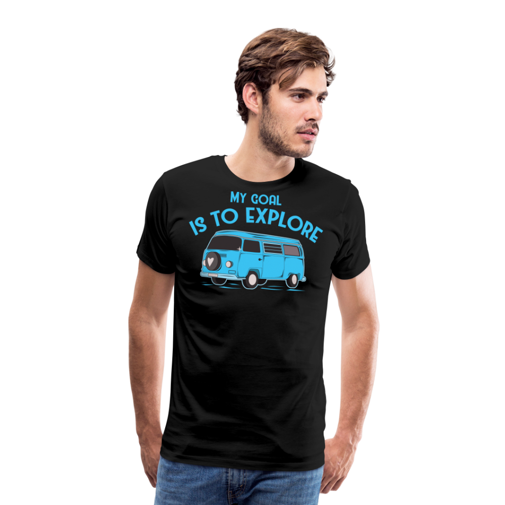 My Goal is to Explore Camping Vanlife Premium T-Shirt Herren - Schwarz