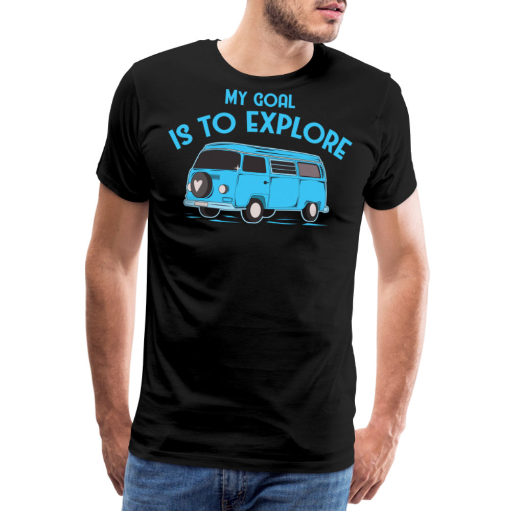 My Goal is to Explore Camping Vanlife Premium T-Shirt Herren - Schwarz